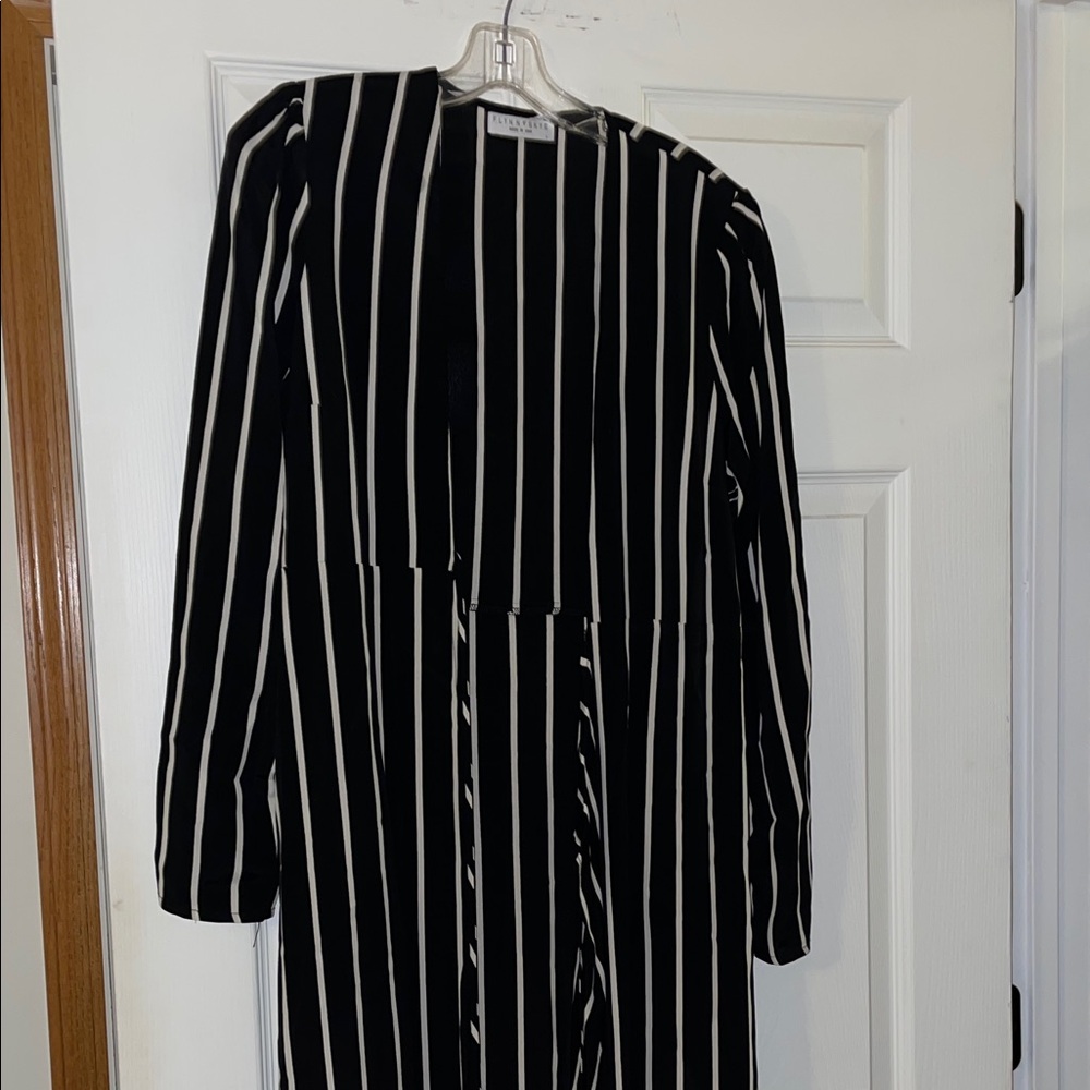 Flynn Skye Long Sleeve Dress with Black and White Stripes